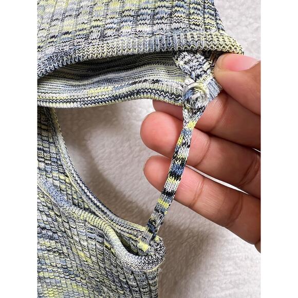 Jonathan Simkhai Rib Knit Cut Out Basil Space Dye Colleen Midi Dress Medium - Picture 8 of 15